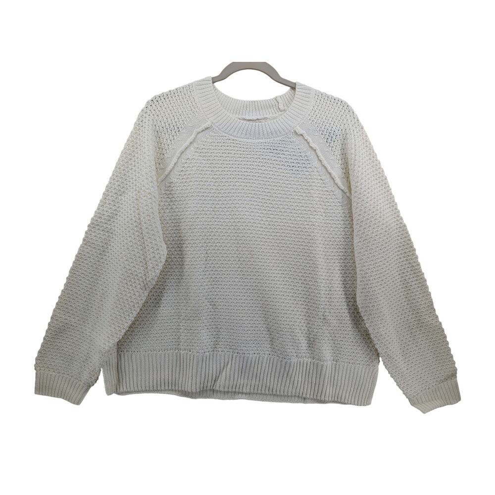 GAP Chunky Loose Knit Sweater XL Cream QLN0253S Marshmallow Textured Everyday